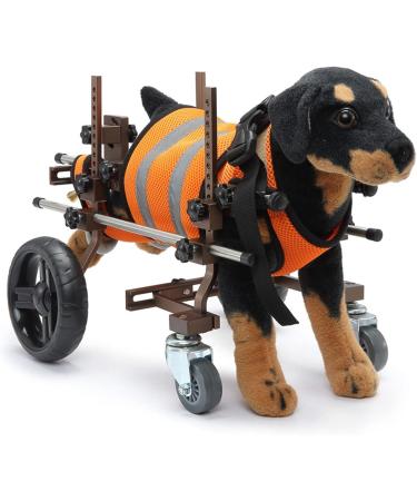 Adjustable 4 Wheel Dog Wheelchair Aluminum Alloy Shock Absorbing Dog Wheelchair Cart Portable Pet Rehabilitation Wheelchair with Handles Rehabilitation Aid for Dogs (CJC08 Cjc08 Coffee - Buy Online on GoSupps.com