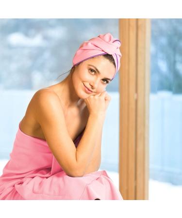 Fit Flip Hair Turban Microfiber | Quick-Drying Suction Towel | 1 Piece Pink Purple - Best Hair Drying Solution - Buy Online on GoSupps.com