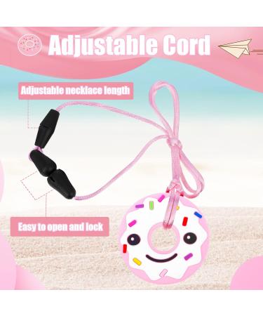 Qinren 5-Piece Sensory Chewing Chains Set - Food-Safe Silicone Oral Motor Bite Rings for Kids - Anxiety Relief & Biting Needs - Pink & White - Buy Online on GoSupps.com