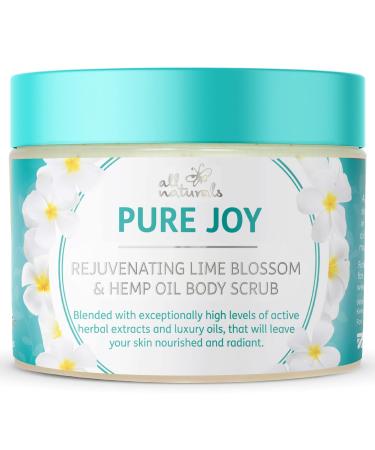 All Naturals, Exfoliating Body Scrub, Lime Blossom & Hemp Oil, 400g, Intensive Skin Nourishing & Skin Cell Reveval Treatment, Gifts for Women.