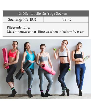 Buy Slipproof Yoga & Pilates Socks for Women | Toes Home Stopper Socks - 4 Pairs Anti-Slip Bubble Sports Socks (39-42) - Comfortable Black & Colored Grip Socks - Buy Online on GoSupps.com