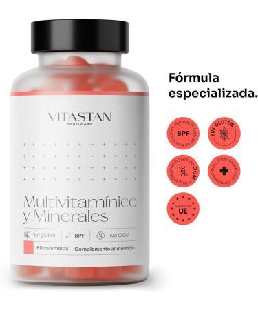 Vitastan 60 Multivitamin Gummies - Vitamins B2 B6 and B12 - Contribute to Energy Metabolism - Strengthens the Immune System - 100% Free - Suitable for Men and Women - Buy Online on GoSupps.com