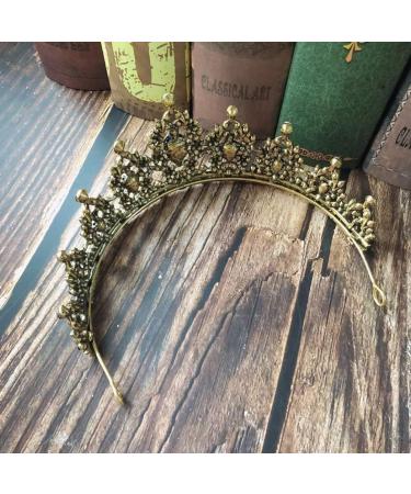 Shop Minkissy Vintage Baroque Crown | Strass Gemstone Tiara for Engagement & Wedding - Elegant Silver & Blue Hair Accessory - Buy Online on GoSupps.com