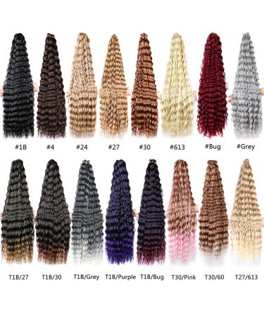 32 Inch Deep Wave Crochet Hair Extensions - Ombre Blonde Curly Braids T27-613 | 5-Pack & 3-Pack Available - International Shipping - Buy Online on GoSupps.com