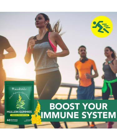 Mullein Leaf Extract for Lungs 2000mg Mullein Gummies for Lungs Respiratory & Digestive Support Natural Herbal Supplement Pear Flavor 60 Gummies - Buy Online on GoSupps.com