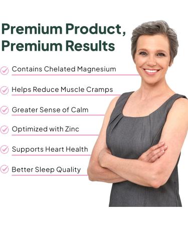 Organics Ocean Pure Magnesium Glycinate with Zinc - Maximum Strength Chelated Magnesium Supplement for Women and Men for Muscle Cramps and Sleep Support - 3 Bottles 90 Count (Pack of 3) - Buy Online on GoSupps.com