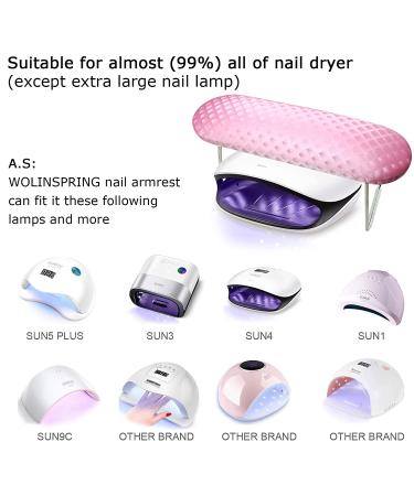 Wolinspring Professional Nail Arm Rest Cushion - Pink | Microfiber Leather Hand Pillow with Stainless Steel Stand and No-Slip Silicone Strip | Ideal for Nail Tech Use - Buy Online on GoSupps.com