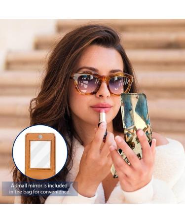 Buy Leather Lipstick Case Organizer with Mirror | Ancient Egyptian Retro Mini Lipstick Holder - Shop Internationally - Buy Online on GoSupps.com