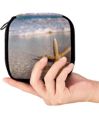 GIAPB Period Bag Sanitary Napkin Storage & Makeup Pouch | Beach Starfish Landscape Design - Color5333 - Buy Online on GoSupps.com