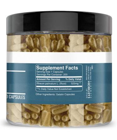 Earthborn Elements Turkey Rhubarb & Licorice Extract Capsules Bundle (200 Capsules) Pure & Undiluted No Additives - Buy Online on GoSupps.com