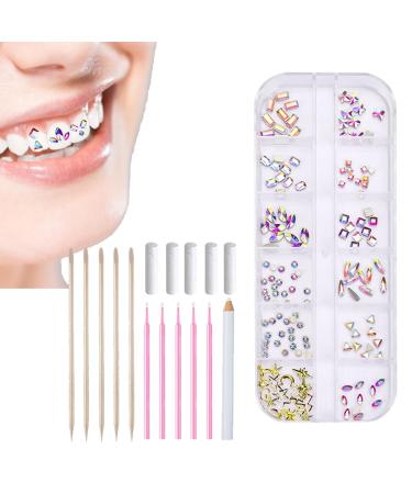Generic Tooth precious stones crystals shiny tooth precious stones shiny tooth jewellery set glittering decoration tool for beginners and experienced beauty enthusiasts