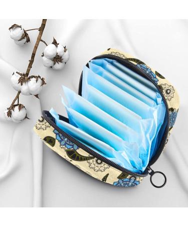 Portable Turtle Mandala Floral Sanitary Napkins Storage Bag for Teen Girls & Women - Menstrual Cup Pocket with Zip - Colorful & Practical Travel Organizer - Buy Online on GoSupps.com
