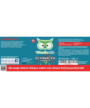Echinacea Capsules 300mg - High-Dose Vegan Extract from Germany | Immune Support & Defenses - VitamineULE - Lab Tested No Additives - Buy Online on GoSupps.com