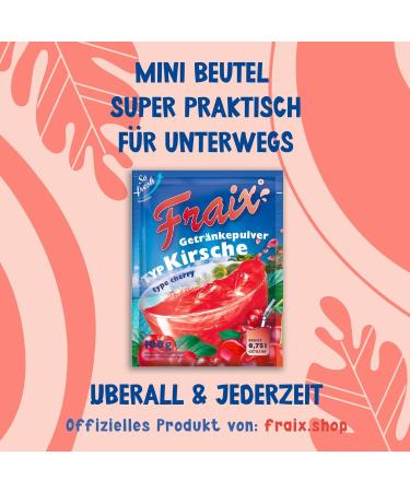 TSI Consumer Goods FRAIX Drink powder cherries 125 pieces 125 x 100 g value pack instant fruit powder with cherry flavor perfect for on the go birthday party - Buy Online on GoSupps.com