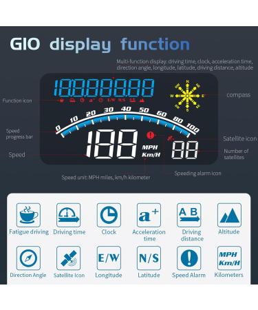 Buy Car HUD Display - Smart LED Speedometer & GPS Speed Alarm for Cars & Trucks - High Definition Universal 5V - Buy Online on GoSupps.com
