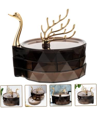 Cabilock Box Jewelry Storage Box Earrings Abs 17X7.5X15.5CM Black - Buy Online on GoSupps.com