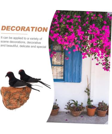 Toddmomy Rattan Swallow Nest Bird Statue - Realistic Outdoor Ornament for Garden Decor | Ideal for Bird Lovers - Buy Online on GoSupps.com