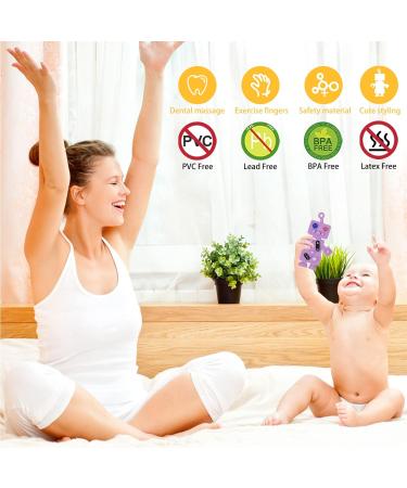 GTIVAA 2 Pack Soft Silicone Baby Teething Toys for 6-12 Months | Robot Shape Teething Toy Set for Boys and Girls | BPA Free Molar Teether Chew Toys (Black/Pink & Black/Purple) - Buy Online on GoSupps.com