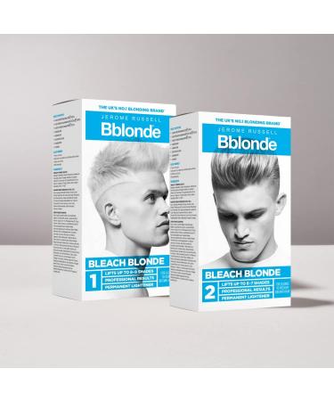 Jerome Russell Bblonde Bleach Blonde Kit No.1 - Bleach Blonde Hair Dye for Light to Dark Brown Hair Colour Powder Bleach High Lift for 8-9 Shades Lighter Hair Hair Dye Permanent for Men - Buy Online on GoSupps.com