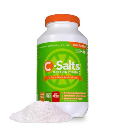 C-Salts Buffered Vitamin C Powder - High Dose Ascorbate Supplement for Immune Support with Calcium Magnesium Zinc Potassium - Gentle on Stomachs - Organic Non-GMO - No Sugar or Sodium - 26 oz Original 26 Ounce (Pack of 1)