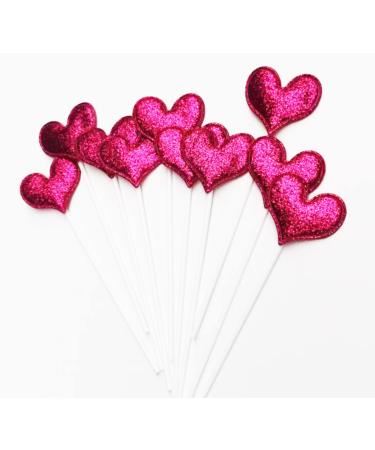 AILEXI Handmade 10 Leather Reflective Glitter Cake Topper for Cake Cup Cake and Ice Cream - Rose Red Matte Hearts - Buy Online on GoSupps.com