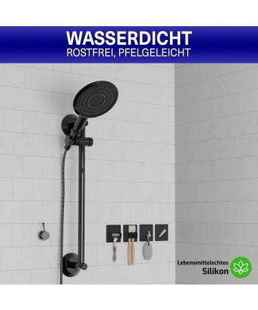 Lobux Self-Adhesive Hooks - Super-Resistant Soft-Touch Silicone Towel Holder for Bathrooms Mirrors & Showers - No Drilling Required (Black) - Buy Online on GoSupps.com