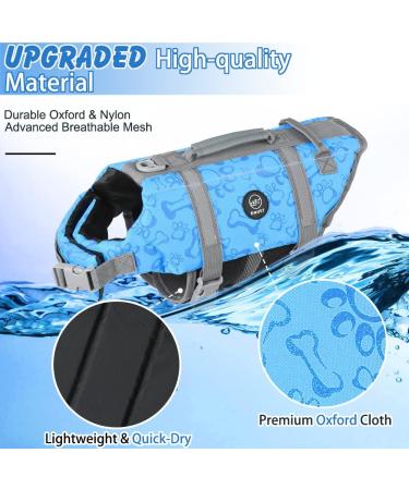 Emust Dog Chimney Reflecting & Adjustable Protective Vest - Improved Buoyancy & Rescue Handle for Swimming - 2XL New Blue - Buy Online on GoSupps.com