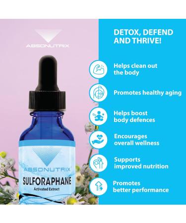 Absonutrix Activated and Stabilized Sulforaphane 20 mg 200 Servings Helps Cognitive Function Helps Slow Down Aging Third Party Tested Easy Absorption GMP-Certified Non-GMO Made in USA  - Buy Online on GoSupps.com