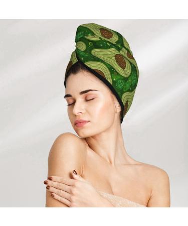 Big Colorful Avocados Microfiber Hair Towel Soft Super Absorbent Quick Dry Wrap for Long Curly & Thick Hair | Perfect for Women - Buy Online on GoSupps.com