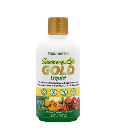 NaturesPlus Source of Life Gold Multivitamin Liquid - 30 oz - with Vitamins D3 B12 & K2 - Blood Bone & Immune Support - Vegetarian & Gluten Free - 30 Servings 30 Ounce (Pack of 1)