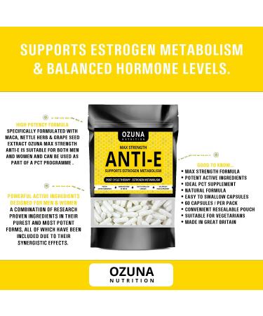 Max Strength Anti-E - PCT Supplement | Anti-Estrogen Formula | 60 Capsules | Vegetarian-Friendly - Buy Online on GoSupps.com