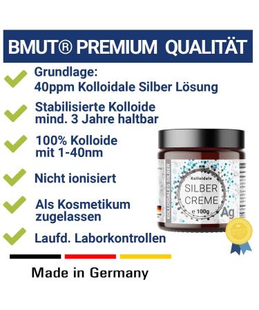 Buy 100g Colloidal Silver Cream 40ppm - 100% Pure & Stable Effective Cosmetic Solution for International Shipping - Buy Online on GoSupps.com