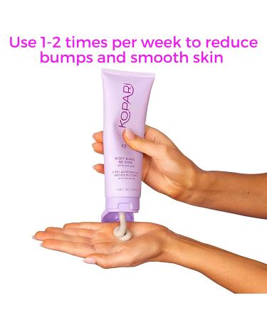 Kopari KP Scrub Full Size and Travel Size Set | Body Bumps Be Gone Scrub with 10% AHA to Smooth Skin Reduce Bumps Decongest Pores Clarifying Gently Exfoliate & Wash | 8.45 fl oz and 2 fl oz - Buy Online on GoSupps.com