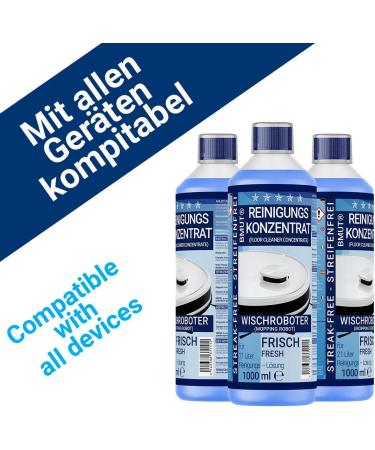 6x 1000ml Wiping Robot Cleaning Agent Concentrate | Extra Fresh Fragrance | Strip-Free & Foam Arm + Dosing Cup | 6L Soil Cleaner for Effective Cleaning | International Shipping Available - Buy Online on GoSupps.com