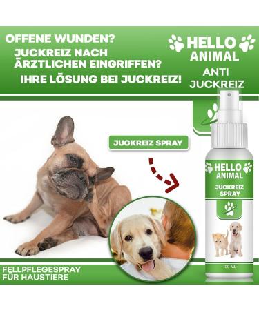 Buy HelloAnimal ITCHING Spray for Dogs & Cats - Relieve Skin Irritations Fleas & Mites - Fast Effective Care Worldwide - Buy Online on GoSupps.com