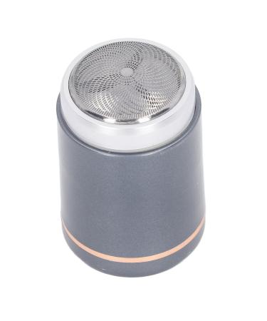 Electric Beard Trimmer Mini Beard Trimmer USB Charging ABS Aluminum Alloy Portable 3W LED Indicator for Home (Gray Black)