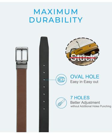 Reversible Women's Leather Belt CR 1.25 - Black/Brown Gun-Burnt Umber 39-41 (16-18 Pants) - Trim to Fit - Buy Online on GoSupps.com