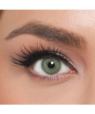 El 'Amore colored contact lenses Marilyn - Amore series highly covering monthly lenses for 6 months bright green color lenses perfect for dark eyes - 1 pair