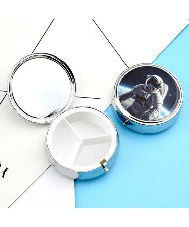 Buy Astronaut Printed 3 Compartment Travel Pill Box | Portable Pill Organizer for Purse & Pocket - Buy Online on GoSupps.com