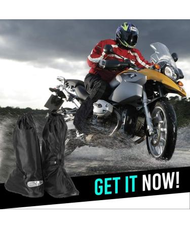 Comfecto Water Resistant Motorcycle Boot Shoe Covers Men 10-11 | Reflective Heels, Zipper & Elastic Bands | Outdoor Hiking, Camping, Fishing - Buy Online on GoSupps.com