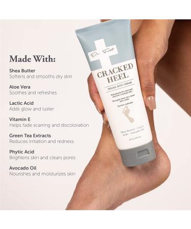 Dr. Foot Cracked Heel Moisturizer - Shea Butter & Lactic Acid Foot Cream for Dry Skin, Callus Softener - 8 fl oz - Buy Online on GoSupps.com