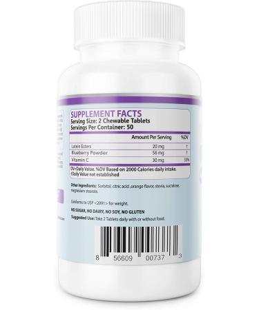 PRONUCARE Lutein Esters 20mg Chewable Tablets for Eye Health - Blue Light Protection Digital Eye Strain Relief Antioxidant Support - Blueberry Flavor Gluten-Free Non-GMO 100 Count - Buy Online on GoSupps.com