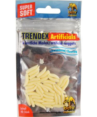 Behr 40 artificial maggots - rubber maggots trout bait natural