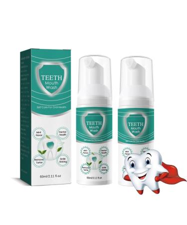 2 PCs Jorondy Teeth Mouthwash Teeth Whitening Mousse Foam Teethaid Mouthwash Teeth Whitening Mouthwash Herbal Brightening Oral Repair Foam Oral Care