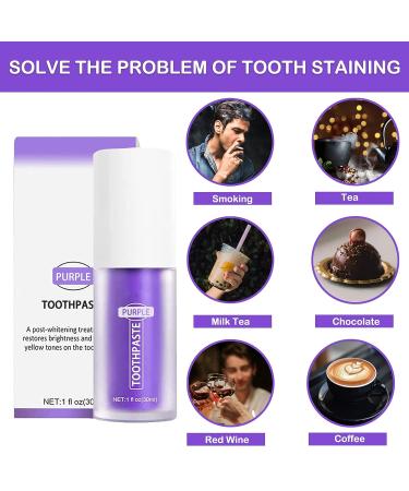 Purple Teeth Whitening Toothpaste for Sensitive Teeth - Intensive Stain Removal and Deep Cleansing - Buy Online on GoSupps.com