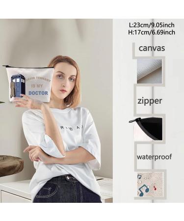 Levlo Cosmetic Bag - David Tennant Fans Gift | Makeup Bag with Zipper for Women & Girls - 'Who' TV Show Inscription - Buy Online on GoSupps.com