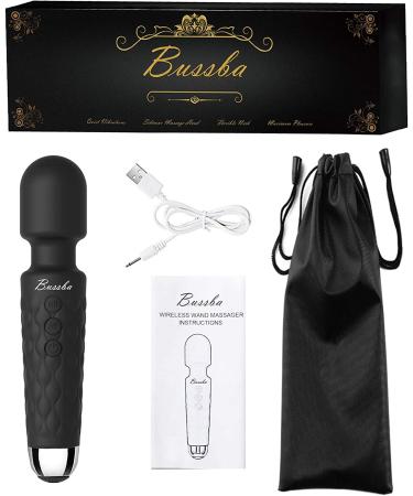 Bussba Cordless Handheld Wand Massager - Powerful & Quiet Rechargeable Waterproof Massager for Muscle Aches - Mini Size for Foot, Scalp, Back, Waist, Neck - Black - Buy Online on GoSupps.com