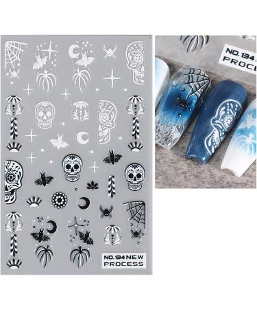 JMEOWIO 6 Sheets Halloween Nail Art Stickers Decals Self-Adhesive Cute Pumpkin Skull Horror Ghost Witchy Spider Web Bat Spook Nail Supplies Nail Art Design Decoration Accessories - Buy Online on GoSupps.com