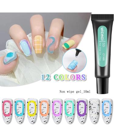 Joyeee 12 Colour Nail Sculpture Gel 10ml 5D Candy Jelly Nail Painting Gel DIY Modeling Nail Set Non-Stick Hand Multifunctional Soft Tubes 3D Carving Embossed Gel for Nail Art Decoration Nail Design nailgel038 - Buy Online on GoSupps.com