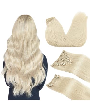 Doores real hair Extensions clip light platinum blond 60cm 24 inch 9 pieces 150g remy hair extension real hair natural real hair extension hair extension real hair clip thick hair 60cm-15g #60 light platinum blonde - Buy Online on GoSupps.com